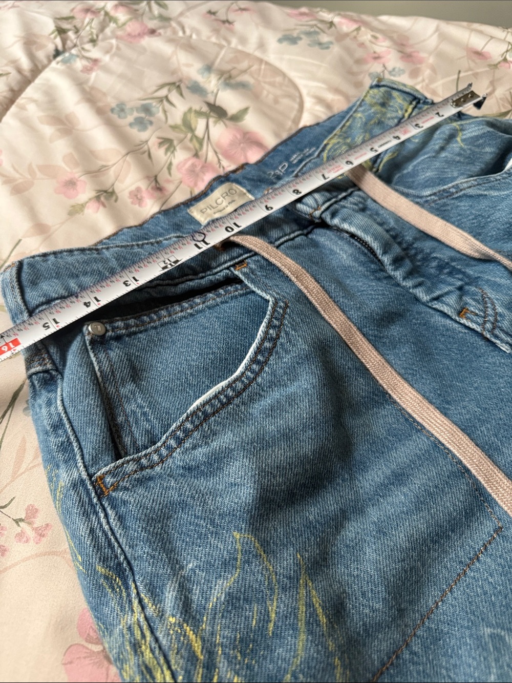 Pilcro unique Blue Floral-Print Denim Jeans size 28P cotton very comfortable - Picture 5 of 11